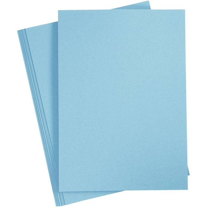 Cartulina, A4, hoja 210x297 mm, 210 gr, azul claro, 10hoja/ 1 paquete