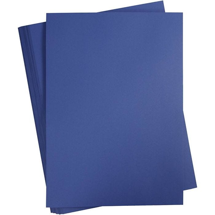 Cartulina de Color, A2, hoja 420x594 mm, 180 gr, azul oscuro, 100 hoja/ 1 paquete