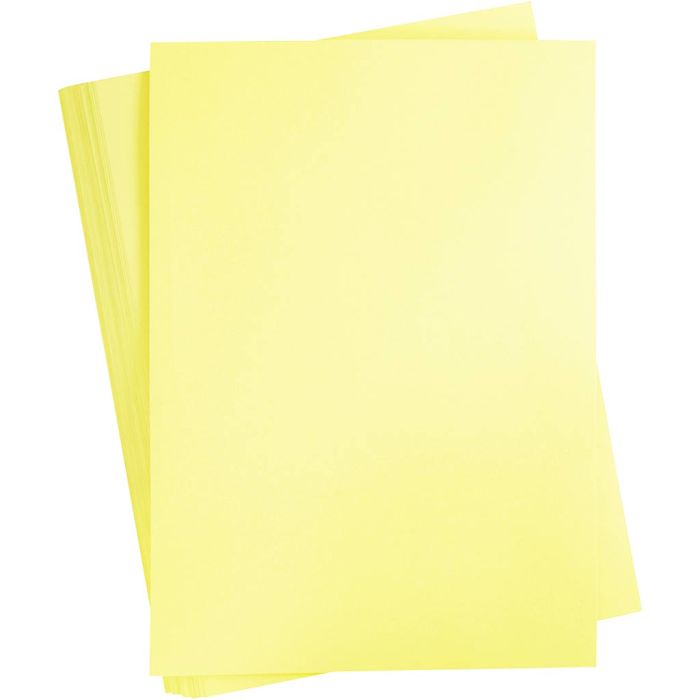 Cartulina de Color, A2, hoja 420x594 mm, 180 gr, amarillo claro, 100 hoja/ 1 paquete