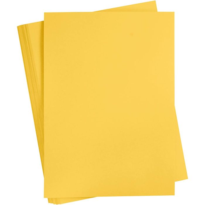 Cartulina de Color, A2, hoja 420x594 mm, 180 gr, amarillo sol, 100 hoja/ 1 paquete