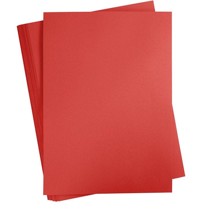 Cartulina de Color, A2, hoja 420x594 mm, 180 gr, rojo, 100 hoja/ 1 paquete