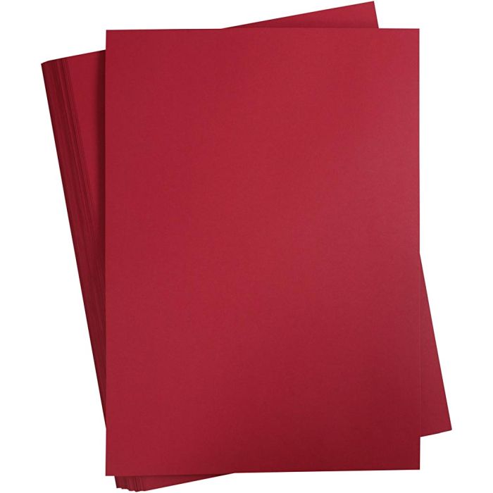 Cartulina de Color, A2, hoja 420x594 mm, 180 gr, rojo navideño, 100 hoja/ 1 paquete