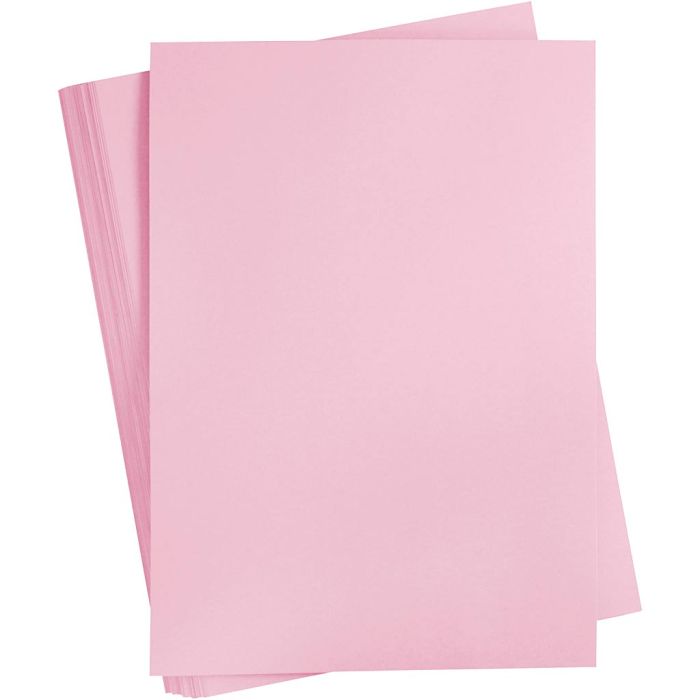 Cartulina de Color, A2, hoja 420x594 mm, 180 gr, rosa claro, 100 hoja/ 1 paquete