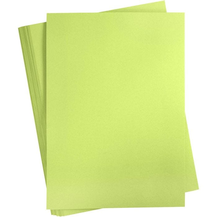 Cartulina de Color, A2, hoja 420x594 mm, 180 gr, verde claro, 100 hoja/ 1 paquete