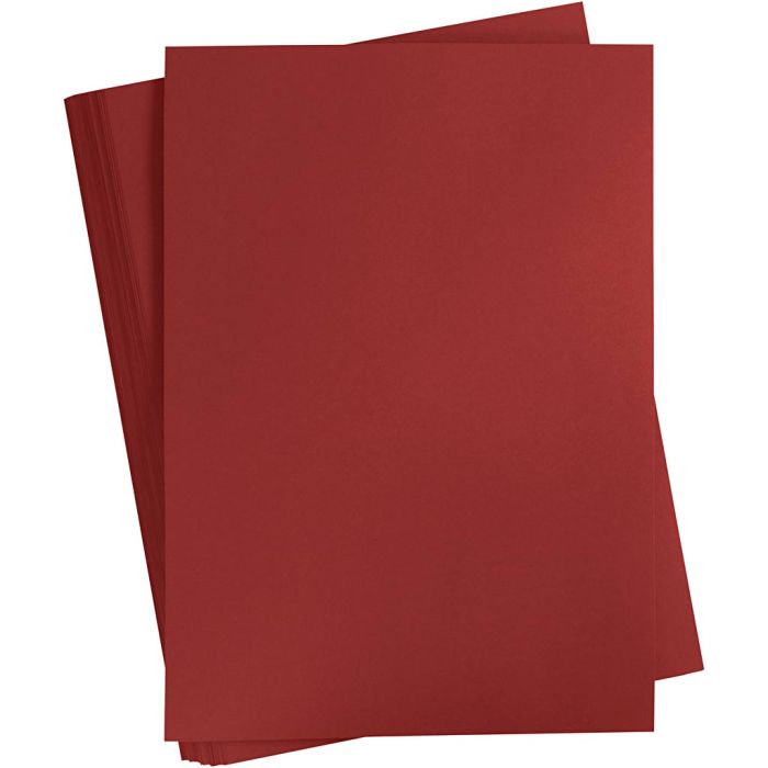 Cartulina de Color, A2, hoja 420x594 mm, 180 gr, rojo oscuro, 100 hoja/ 1 paquete