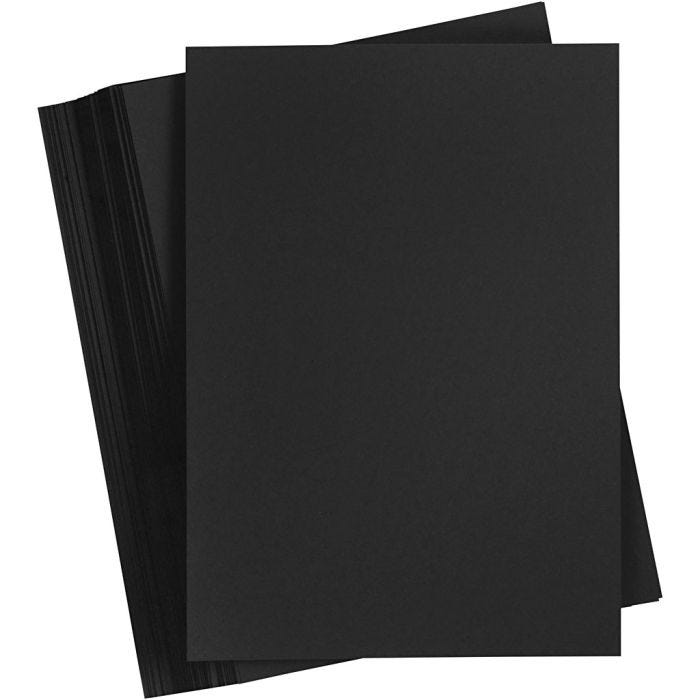 Cartulina de Color, A3, hoja 297x420 mm, 180 gr, negro, 100 hoja/ 1 paquete