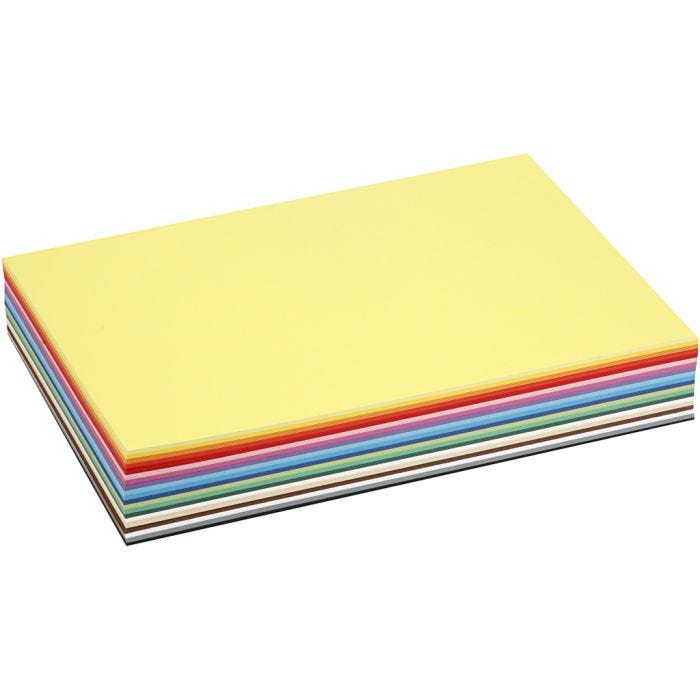 Cartulina Kraft Coloreada, A4, hoja 210x297 mm, 180 gr, surtido de colores, 30 hojas stdas/ 1 paquete