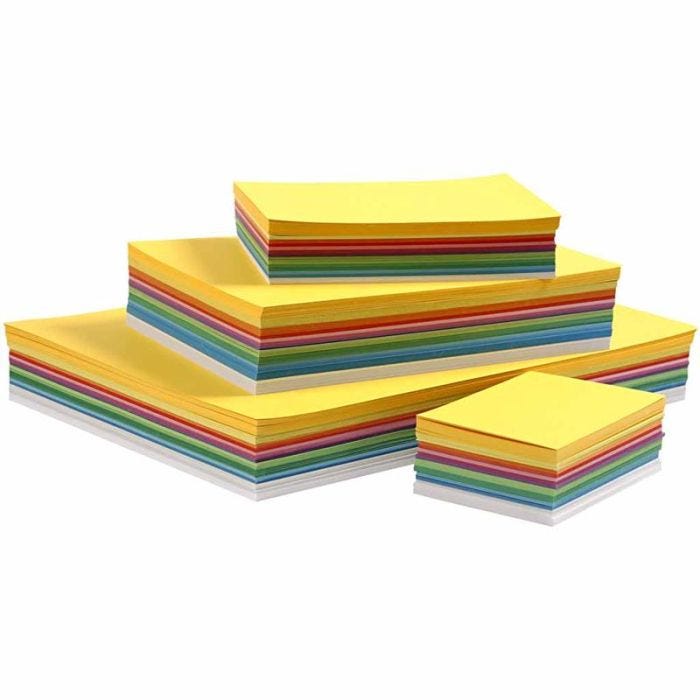 Cartón Muelle, A3,A4,A5,A6, 180 gr, surtido de colores, 1500 hojas stdas/ 1 paquete