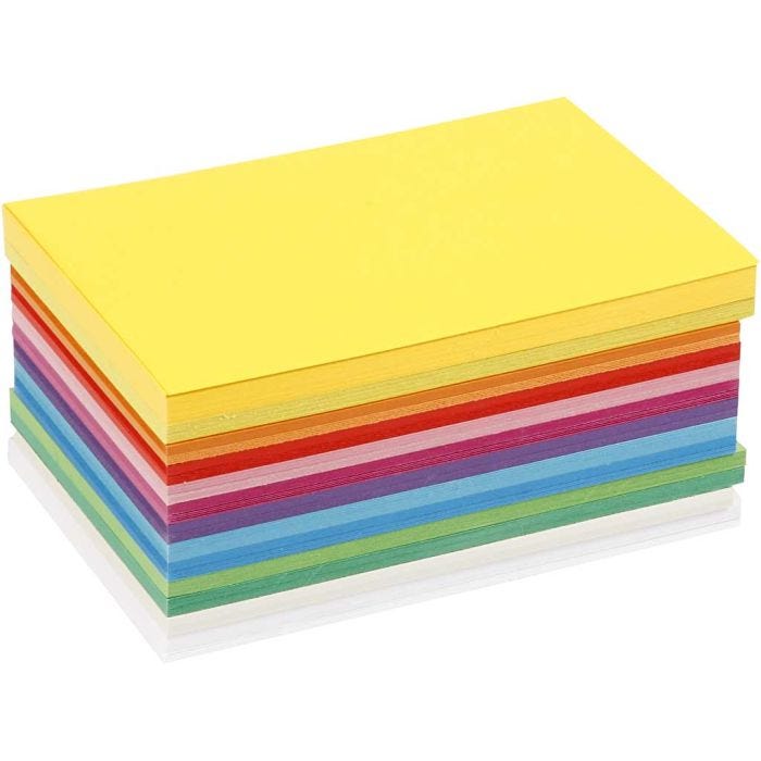 Cartón Muelle, A6, hoja 105x148 mm, 180 gr, surtido de colores, 120hojas stdas/ 1 paquete