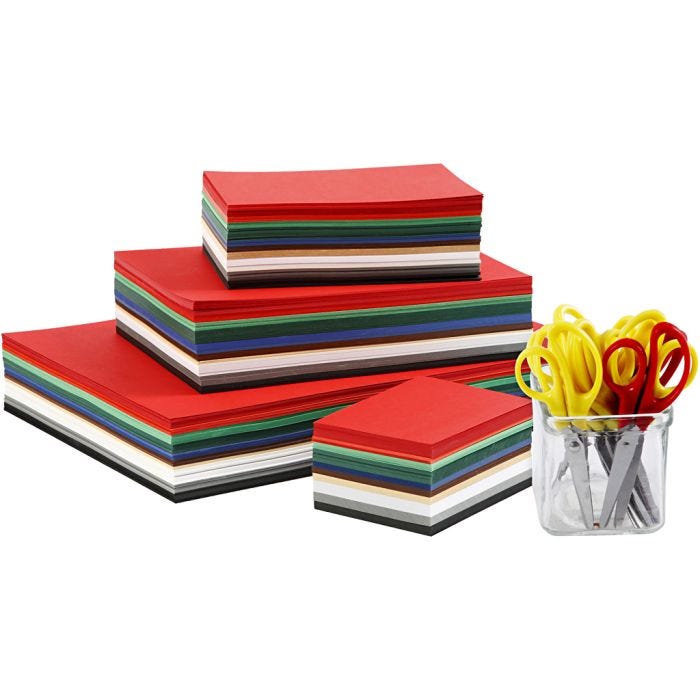 Cartulinas navideñas, A3,A4,A5,A6, 180 gr, surtido de colores, 1 set