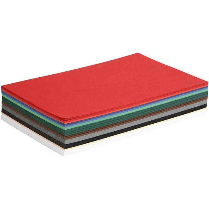 Cartulinas Navideñas, A4, hoja 210x297 mm, 180 gr, surtido de colores, 300 hojas stdas/ 1 paquete