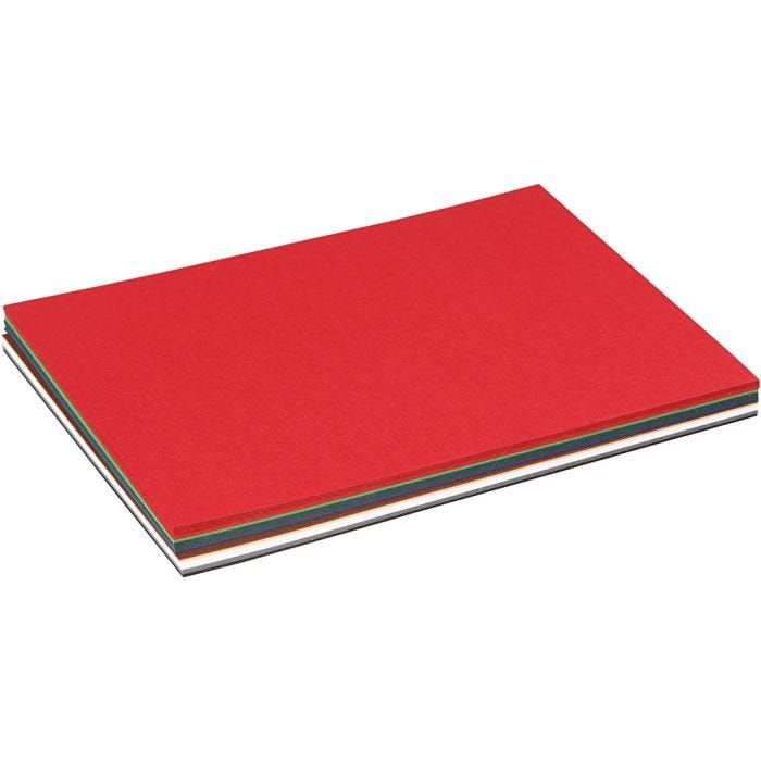 Cartulinas Navideñas, A5, hoja 150x210 mm, 180 gr, surtido de colores, 60 hojas stdas/ 1 paquete