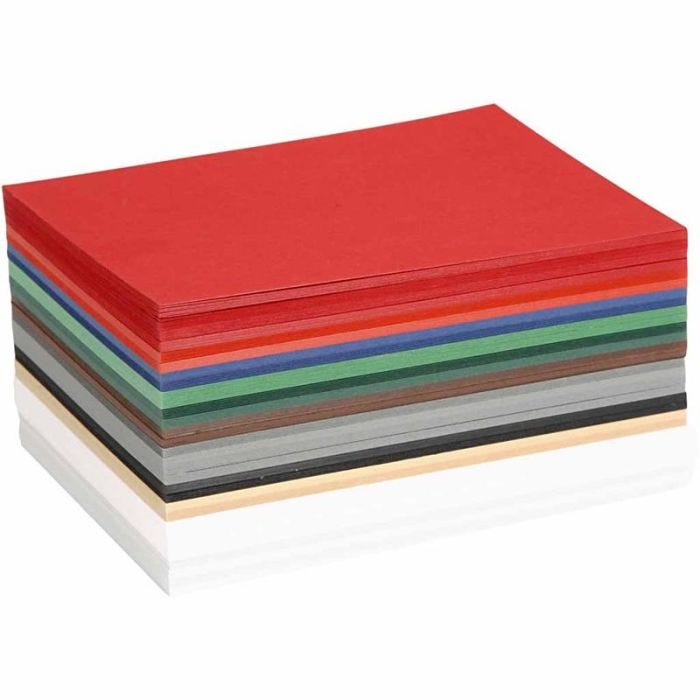 Cartulinas Navideñas, A6, hoja 105x148 mm, 180 gr, surtido de colores, 300 hojas stdas/ 1 paquete