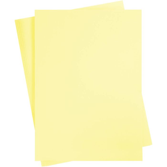 Cartulina de Color, A2, hoja 420x594 mm, 180 gr, amarillo claro, 10 hoja/ 1 paquete