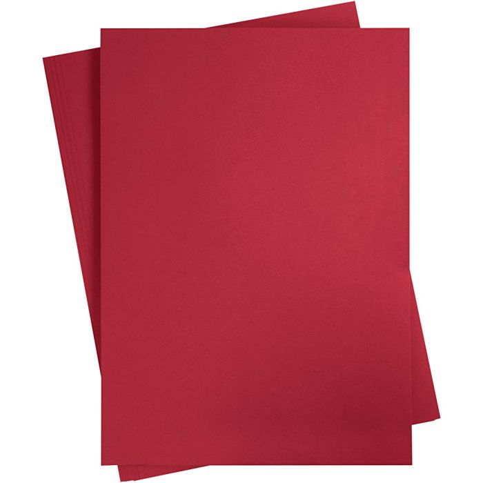 Cartulina de Color, A2, hoja 420x594 mm, 180 gr, rojo navideño, 10 hoja/ 1 paquete