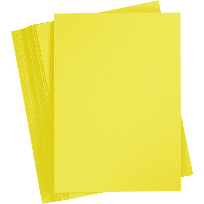 Cartulina de Color, A5, 180 gr, amarillo sol, 100 hoja/ 1 paquete