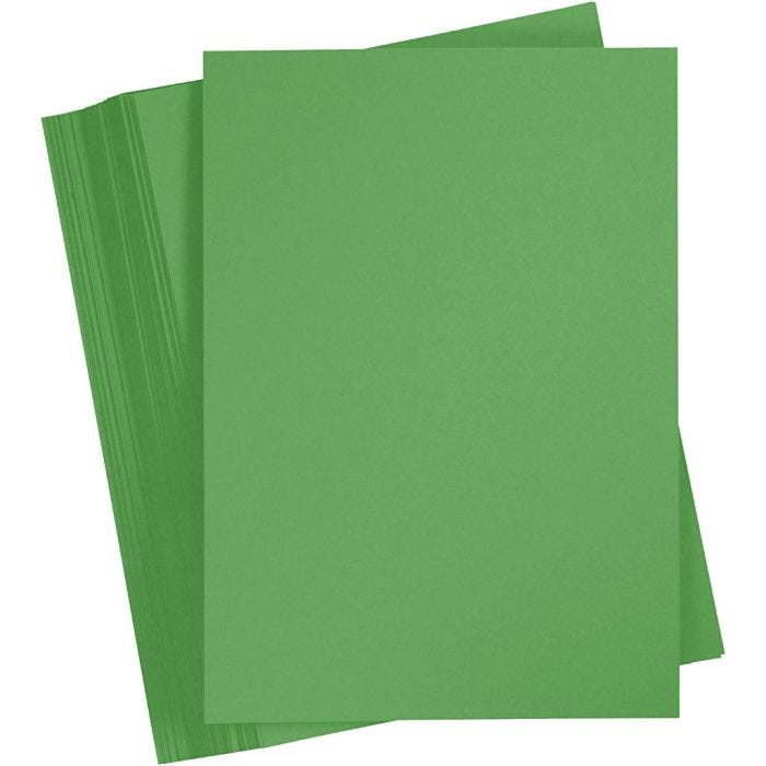 Cartulina de Color, A5, 180 gr, verde prado, 100 hoja/ 1 paquete