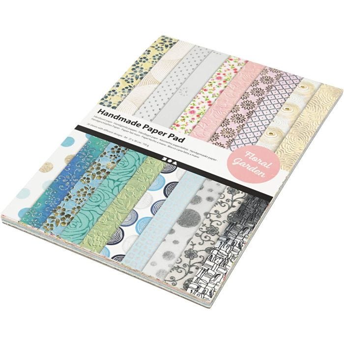 Papel Hecho a Mano, A4, hoja 210x297 mm, 110-150 gr, 20 hoja/ 1 paquete