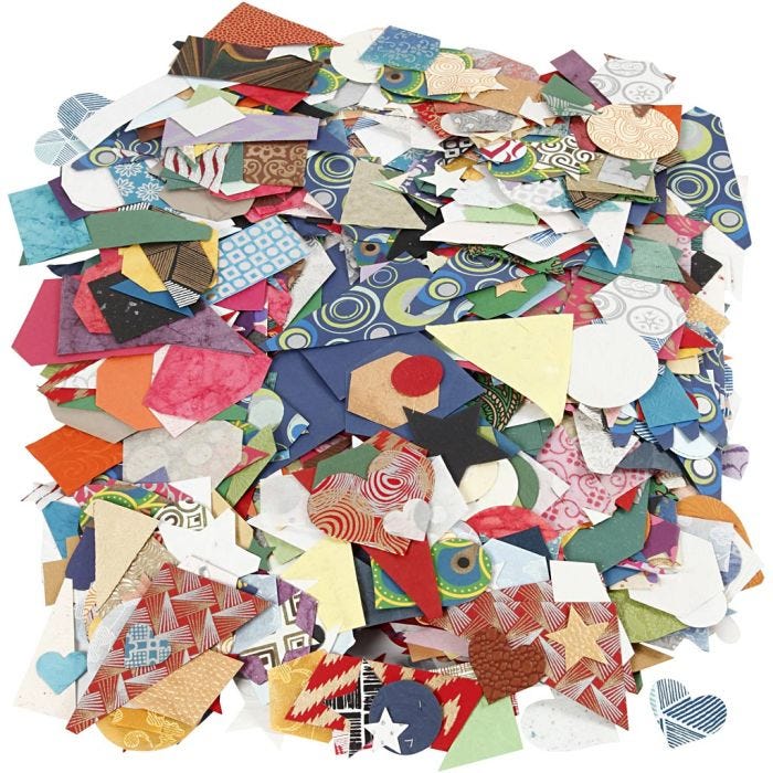 Die-cuts de Papeles Hechos a Mano, medidas 25-130 mm, 110 gr, 500 gr/ 1 paquete
