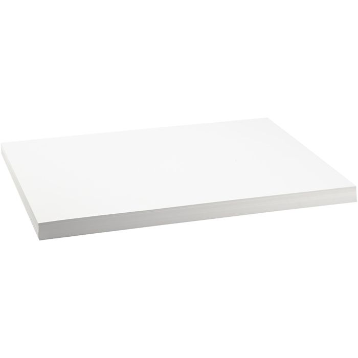 Cartulina de color, A2, hoja 420x594 mm, 250 gr, blanco, 100 hoja/ 1 paquete