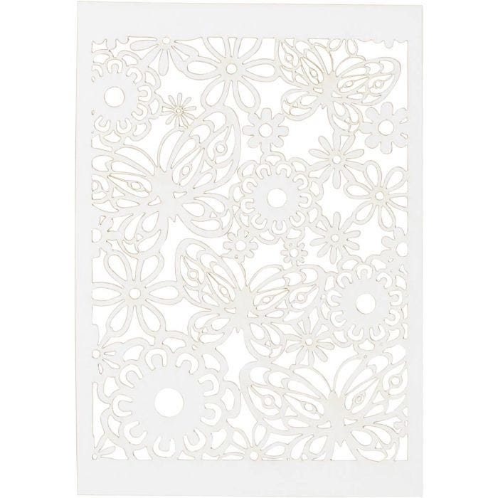 Cartulina con dibujos de encaje, hoja 10,5x15 cm, 200 gr, blanco, 10 ud/ 1 paquete