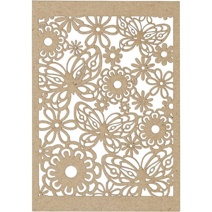 Cartulina con dibujos de encaje, hoja 10,5x15 cm, 200 gr, natural, 10ud/ 1 paquete