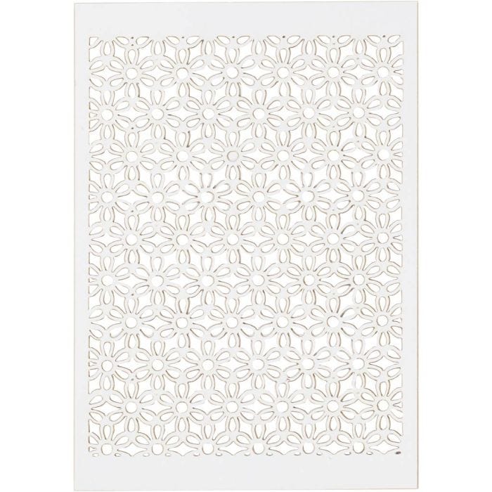 Cartulina con dibujos de encaje, hoja 10,5x15 cm, 200 gr, blanco, 10ud/ 1 paquete