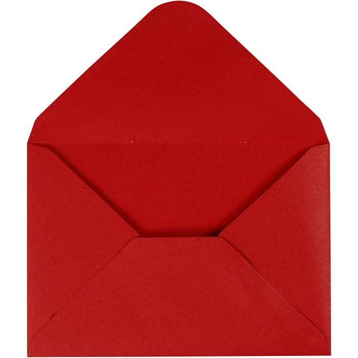 Sobres, medida sobre 11,5x16 cm, 110 gr, rojo, 10 ud/ 1 paquete