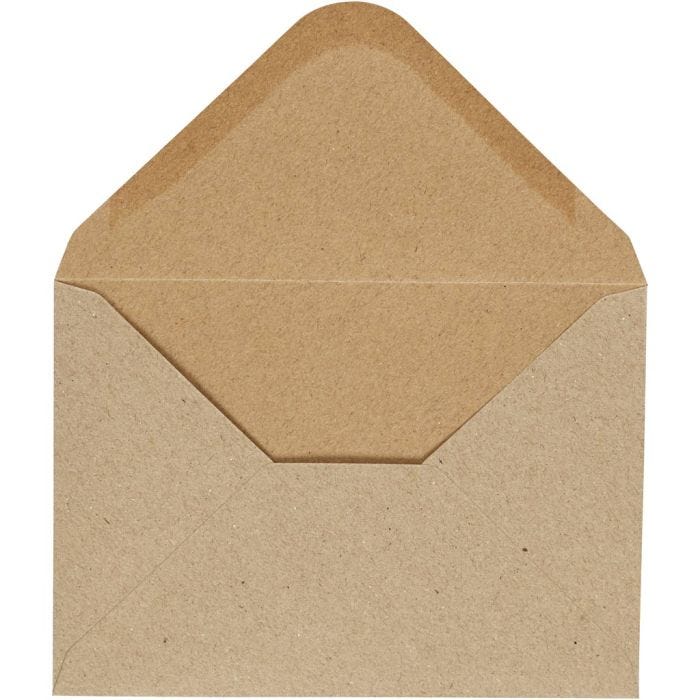 Sobres, medida sobre 11,5x16 cm, 110 gr, natural, 10 ud/ 1 paquete