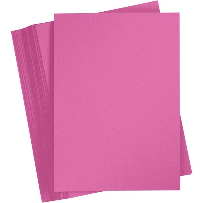 Cartulina de Color, A4, hoja 210x297 mm, 180 gr, rosa, 100 hoja/ 1 paquete