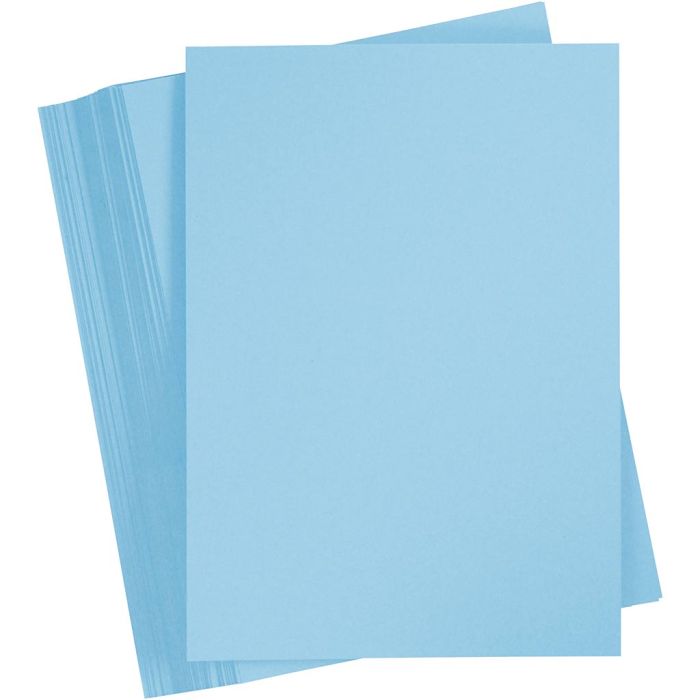 Cartulina de Color, A4, hoja 210x297 mm, 180 gr, azul claro, 100 hoja/ 1 paquete