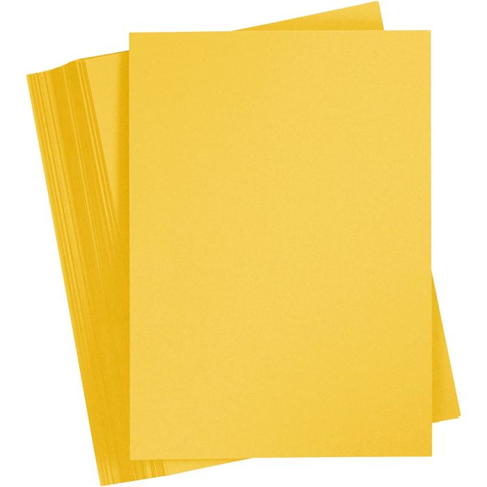 Cartulina de Color, A4, hoja 210x297 mm, 180 gr, amarillo sol, 100 hoja/ 1 paquete