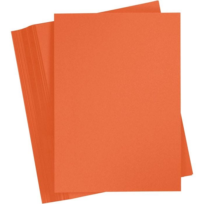 Cartulina de Color, A4, hoja 210x297 mm, 180 gr, naranja, 100 hoja/ 1 paquete