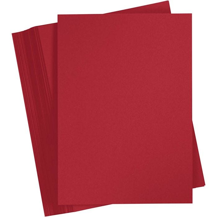 Cartulina de Color, A4, hoja 210x297 mm, 180 gr, rojo navideño, 100 hoja/ 1 paquete