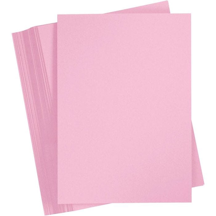Cartulina de Color, A4, hoja 210x297 mm, 180 gr, rosa claro, 100 hoja/ 1 paquete