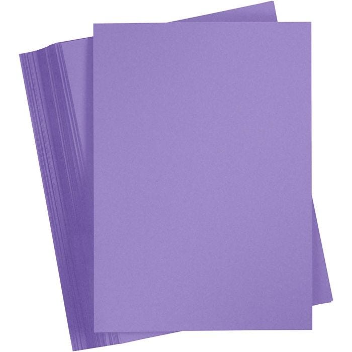 Cartulina de Color, A4, hoja 210x297 mm, 180 gr, morado, 100hoja/ 1 paquete