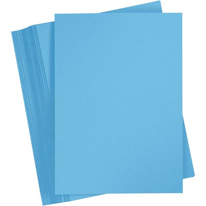 Cartulina de Color, A4, hoja 210x297 mm, 180 gr, azul, 100 hoja/ 1 paquete
