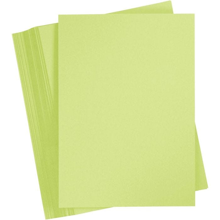 Cartulina de Color, A4, hoja 210x297 mm, 180 gr, verde claro, 100 hoja/ 1 paquete
