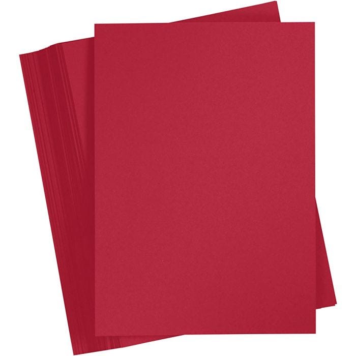 Cartulina de Color, A6, hoja 105x148 mm, 180 gr, rojo navideño, 100 hoja/ 1 paquete