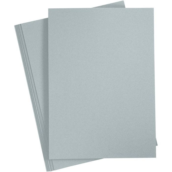 Tarjeta, A4, hoja 210x297 mm, 220 gr, gris, 10 ud/ 1 paquete