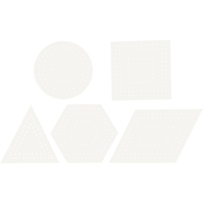 Cartulina para bordar, Geométrico, medidas 10-17 cm, blanco, 20ud/ 1 paquete