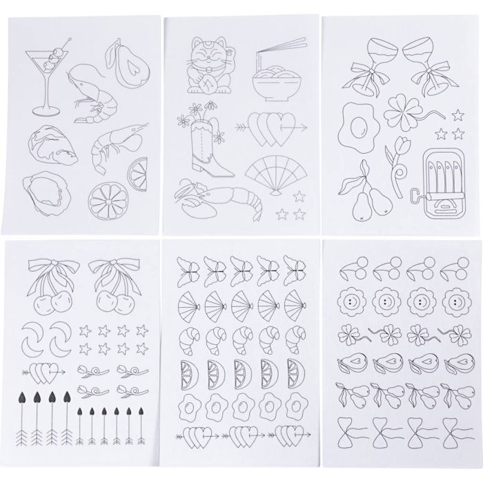 Papel Hidrosoluble para Bordado, Diseños decorativos, A5, hoja 148,5x210 mm, 6 hoja/ 1 paquete