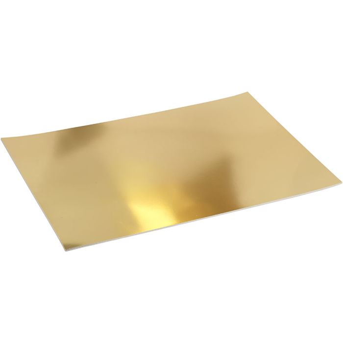 Cartulina metalizada, A2, hoja 420x594 mm, 280 gr, dorado, 10 hoja/ 1 paquete