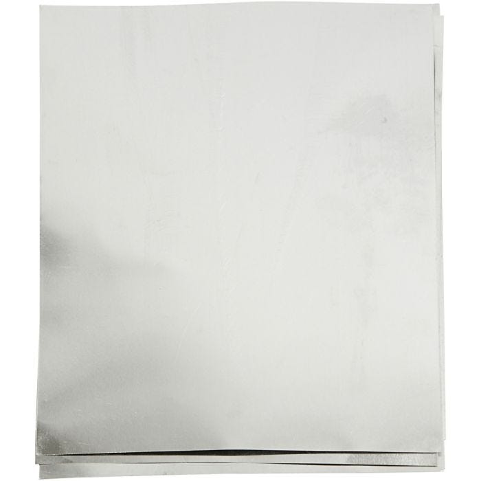 Lámina de estampado, A5, hoja 148x210 mm, grosor 0,9 mm, plata, 10 ud/ 1 paquete