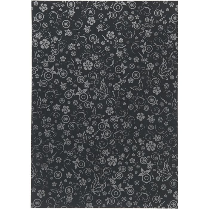 Papel , A4, hoja 210x297 mm, 80 gr, negro, 20 hoja/ 1 paquete