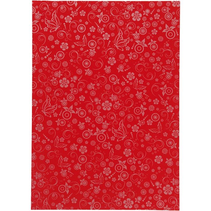 Papel , A4, hoja 210x297 mm, 80 gr, rojo, 20 hoja/ 1 paquete