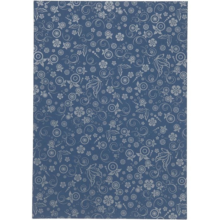 Papel , A4, hoja 210x297 mm, 80 gr, azul, 20 hoja/ 1 paquete