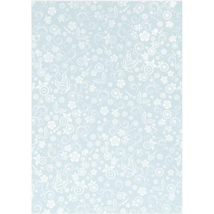 Papel , A4, hoja 210x297 mm, 80 gr, azul claro, 20 hoja/ 1 paquete