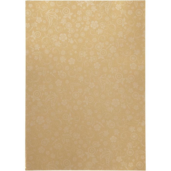 Papel , A4, hoja 210x297 mm, 80 gr, dorado, 20 hoja/ 1 paquete