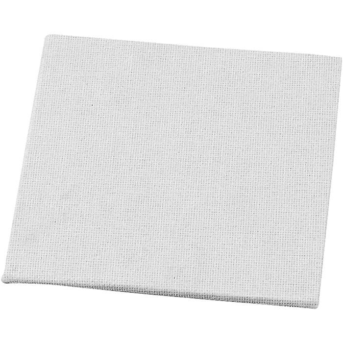 Lienzo en tablilla, medidas 10x10 cm, grosor 3 mm, 280 gr, blanco, 1 ud